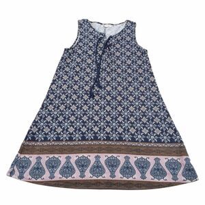 About A Girl Top Size Small Sleeveless Paisley With Drawstring Women's Top Tunic